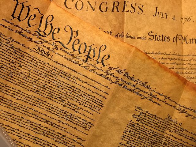 A close-up of the Constitution.
